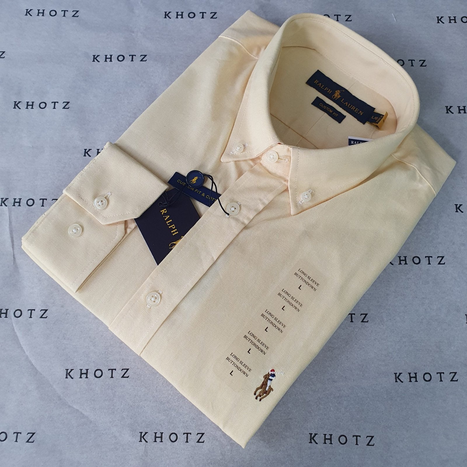 Camisa Ralph Lauren Masculina Oxford Amarela Pony Colorido