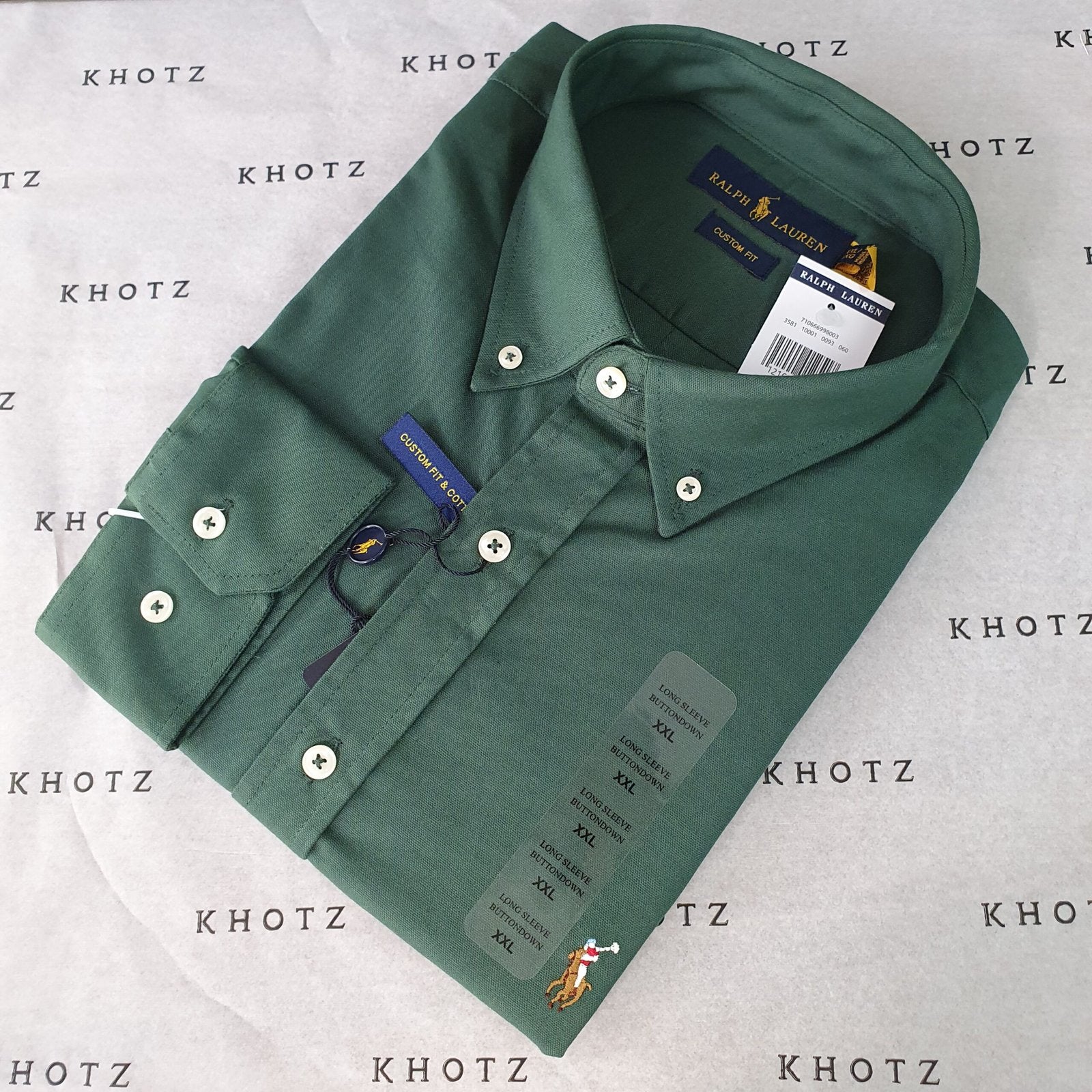 Camisa Ralph Lauren Masculina Oxford Verde Floresta Pony Colorido