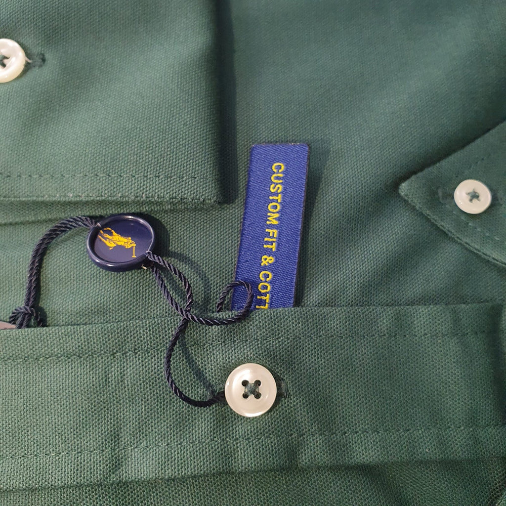 Camisa Ralph Lauren Masculina Oxford Verde Floresta Pony Colorido