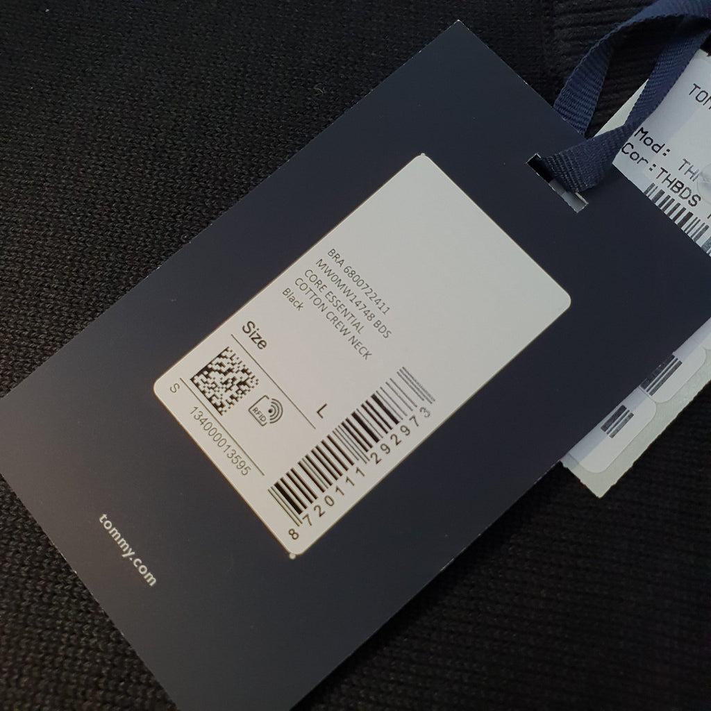 Suéter Tommy Hilfiger Masculino Preto Clássico Padrão da Marca