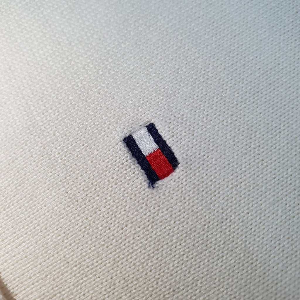 Suéter Tommy Hilfiger Masculino Branco Clássico Padrão da Marca