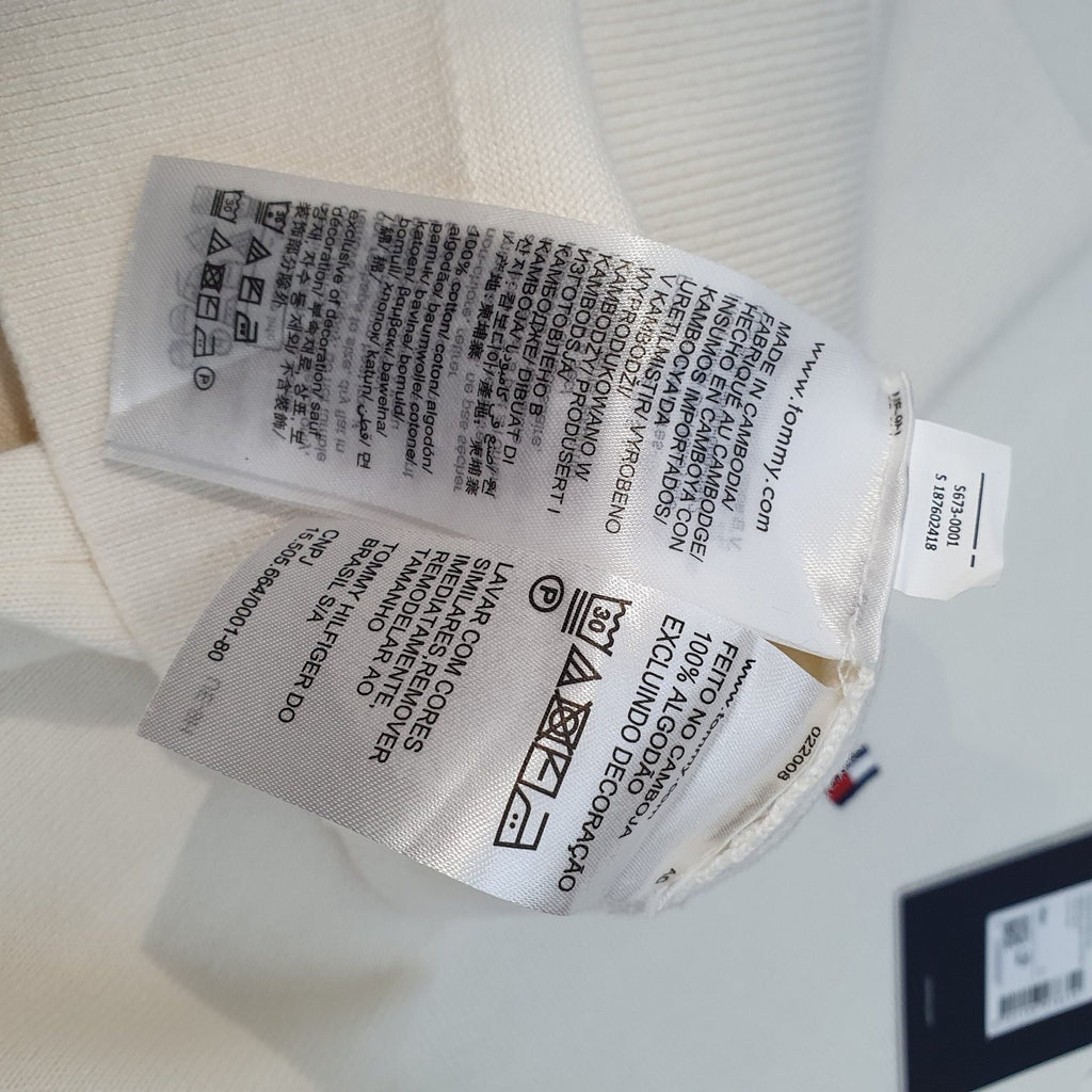 Suéter Tommy Hilfiger Masculino Branco Clássico Padrão da Marca
