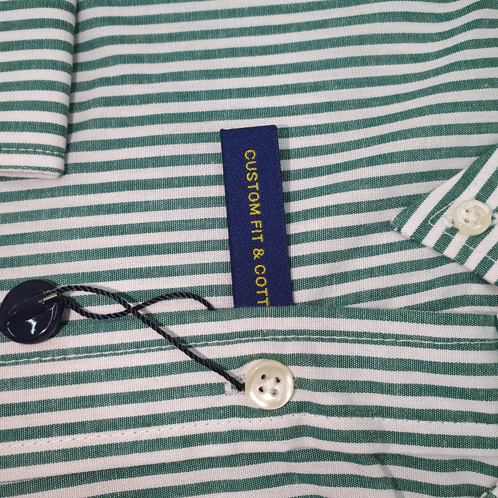 Camisa Ralph Lauren Masculina Verde Listras Americana Pony Vermelho