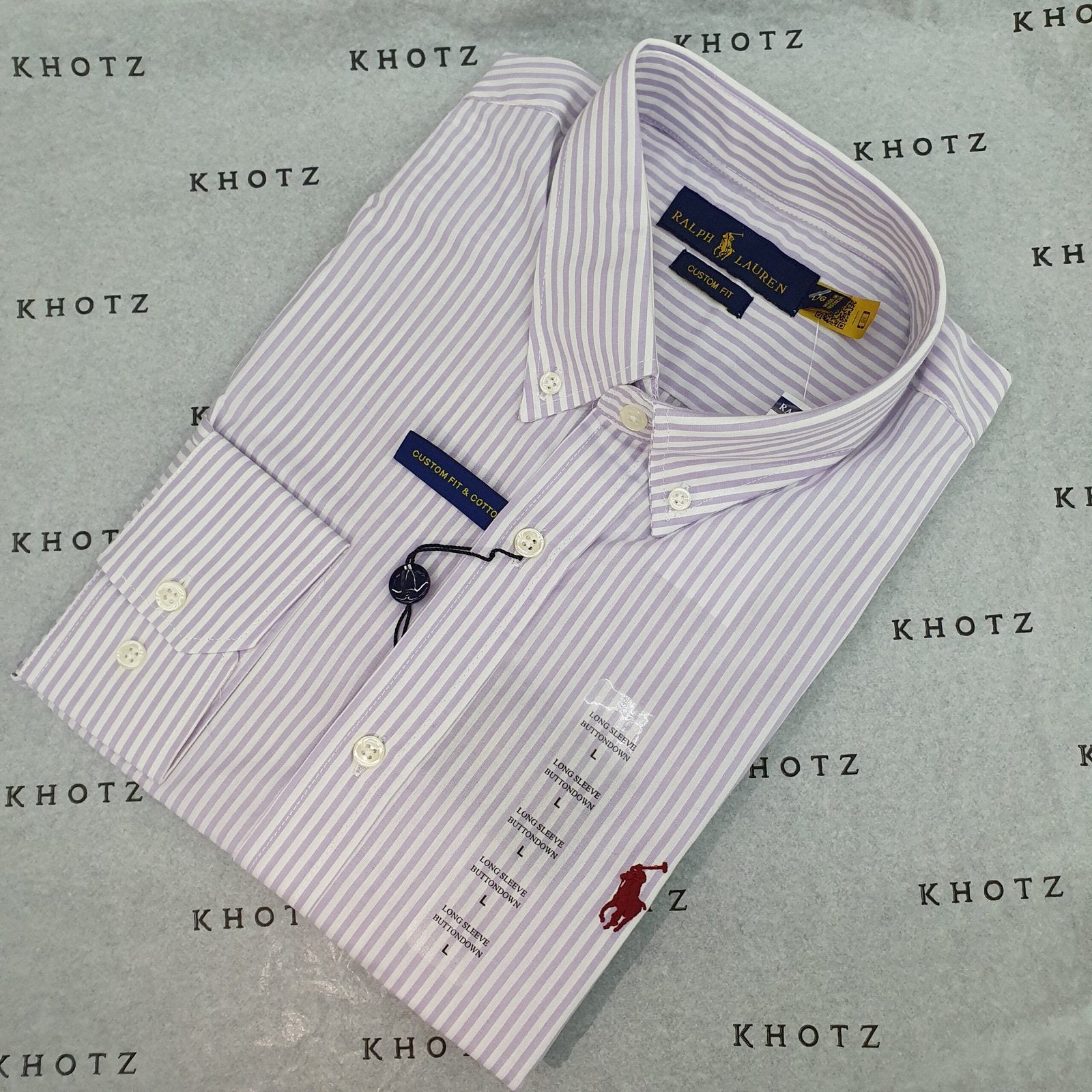 Camisa Ralph Lauren Masculina Lilás Listras Americana Pony Lavanda