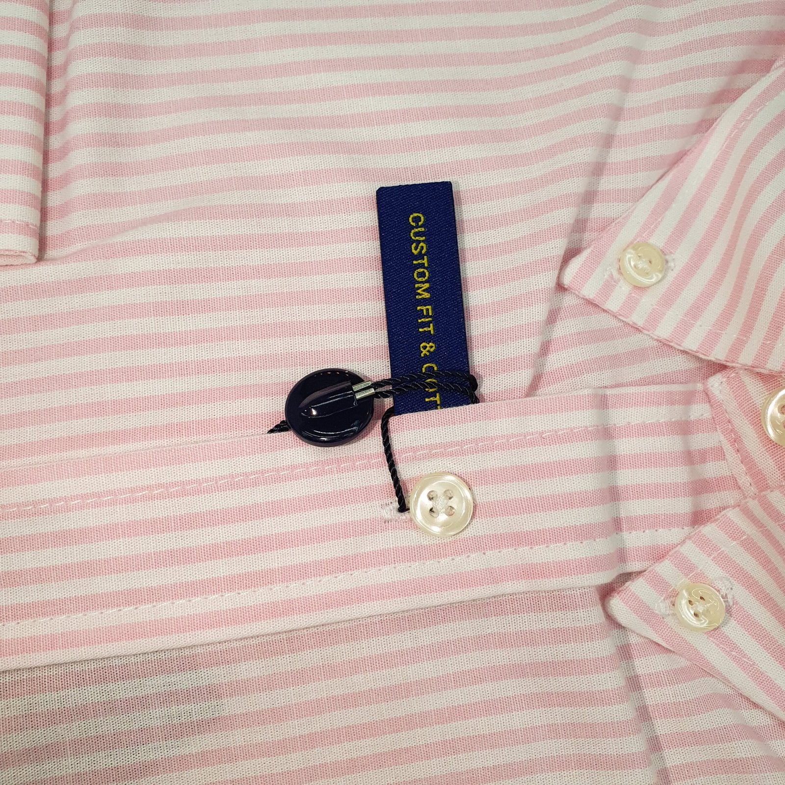 Camisa Ralph Lauren Masculina Rosa Listras Americana Pony Celeste
