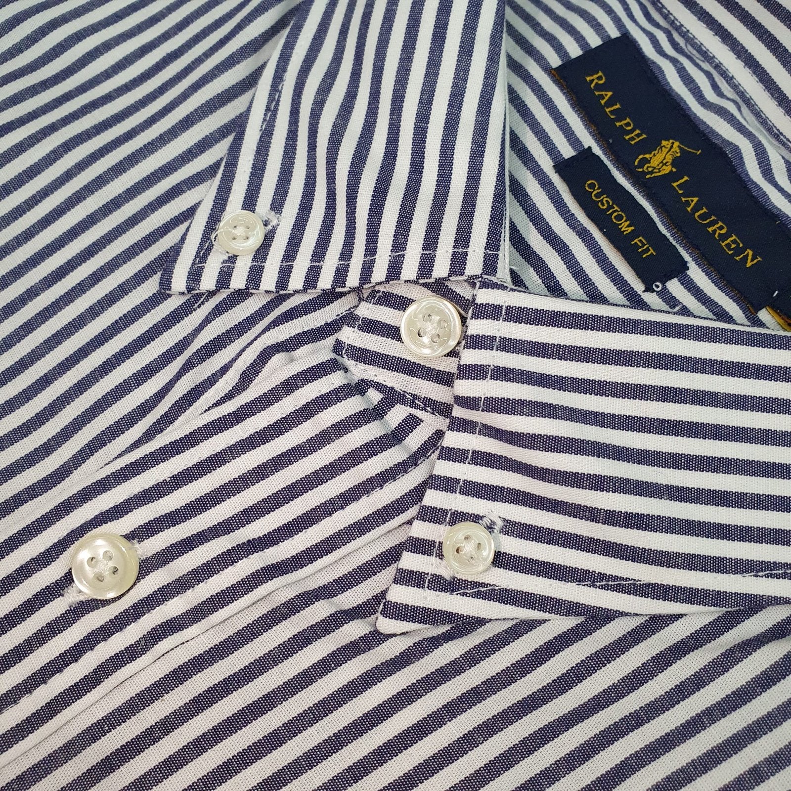 Camisa Ralph Lauren Masculina Azul Petróleo Listras Americana Pony Amarelo