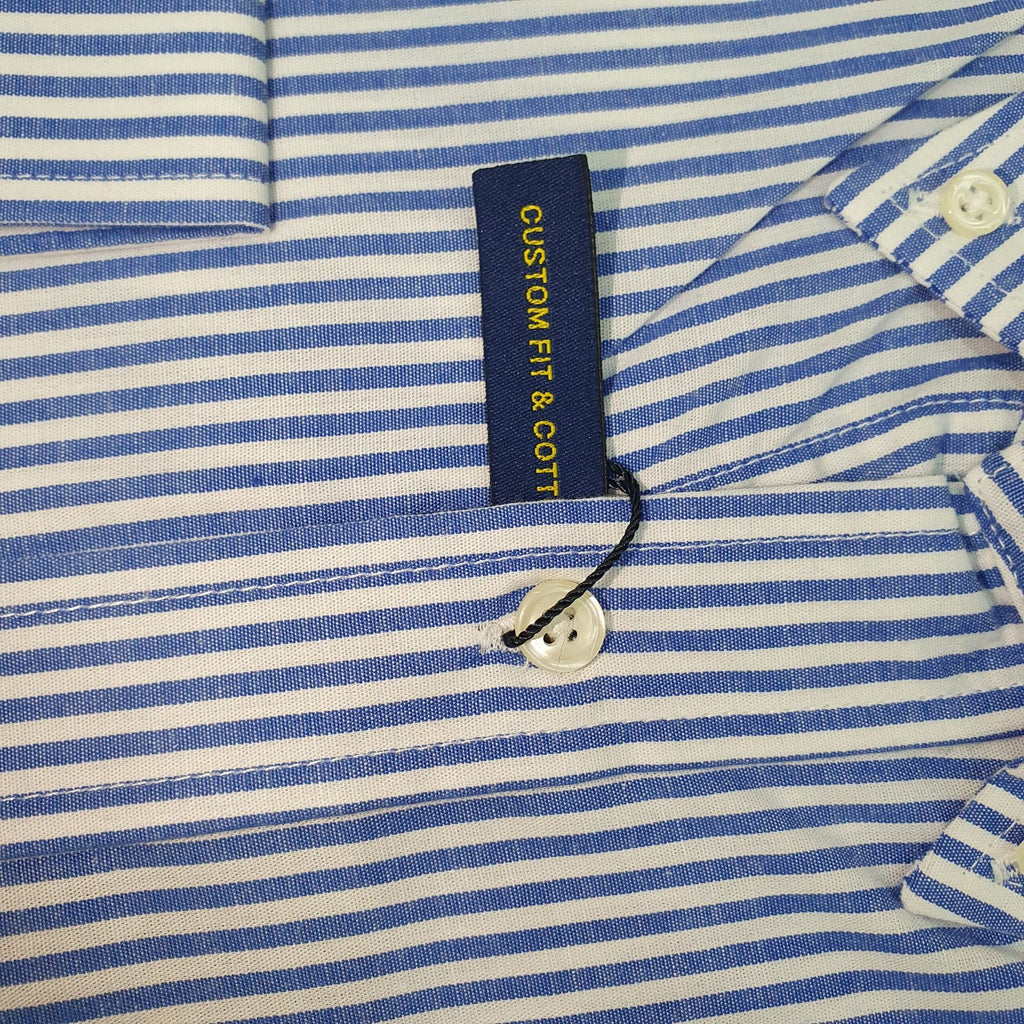 Camisa Ralph Lauren Masculina Azul Listras Americana Pony Vermelho