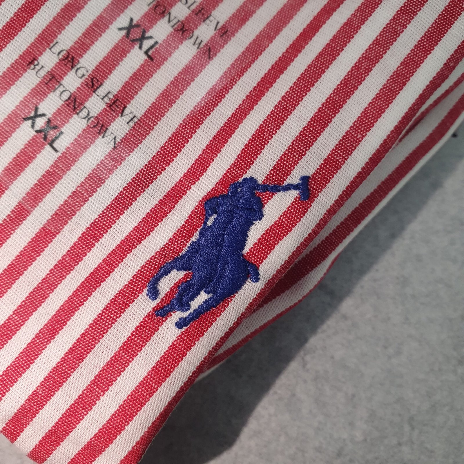 Camisa Ralph Lauren Masculina Vermelha Listras Americana Pony Azul