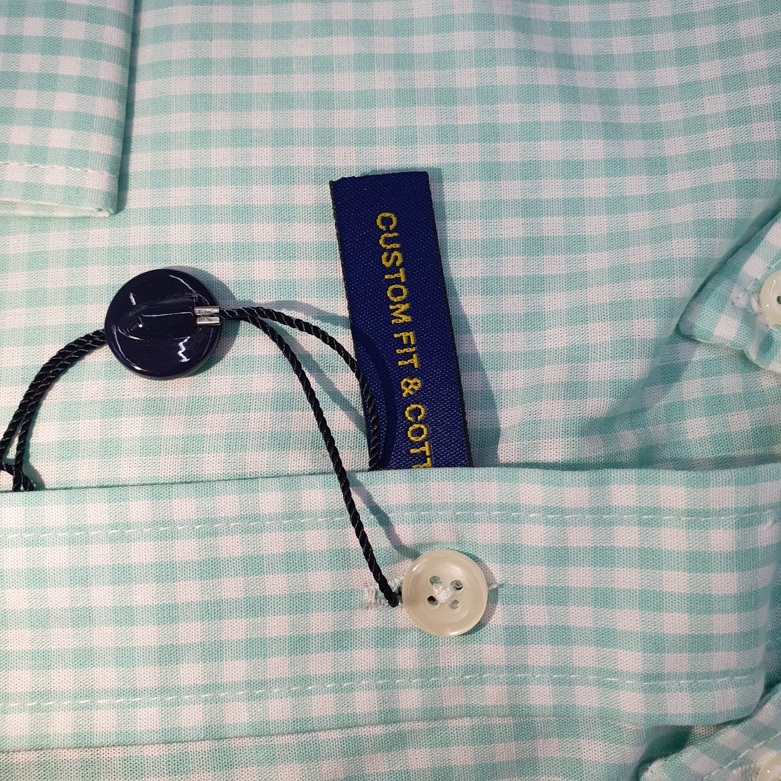 Camisa Ralph Lauren Masculina Micro Xadrez Verde Água Pony Azul