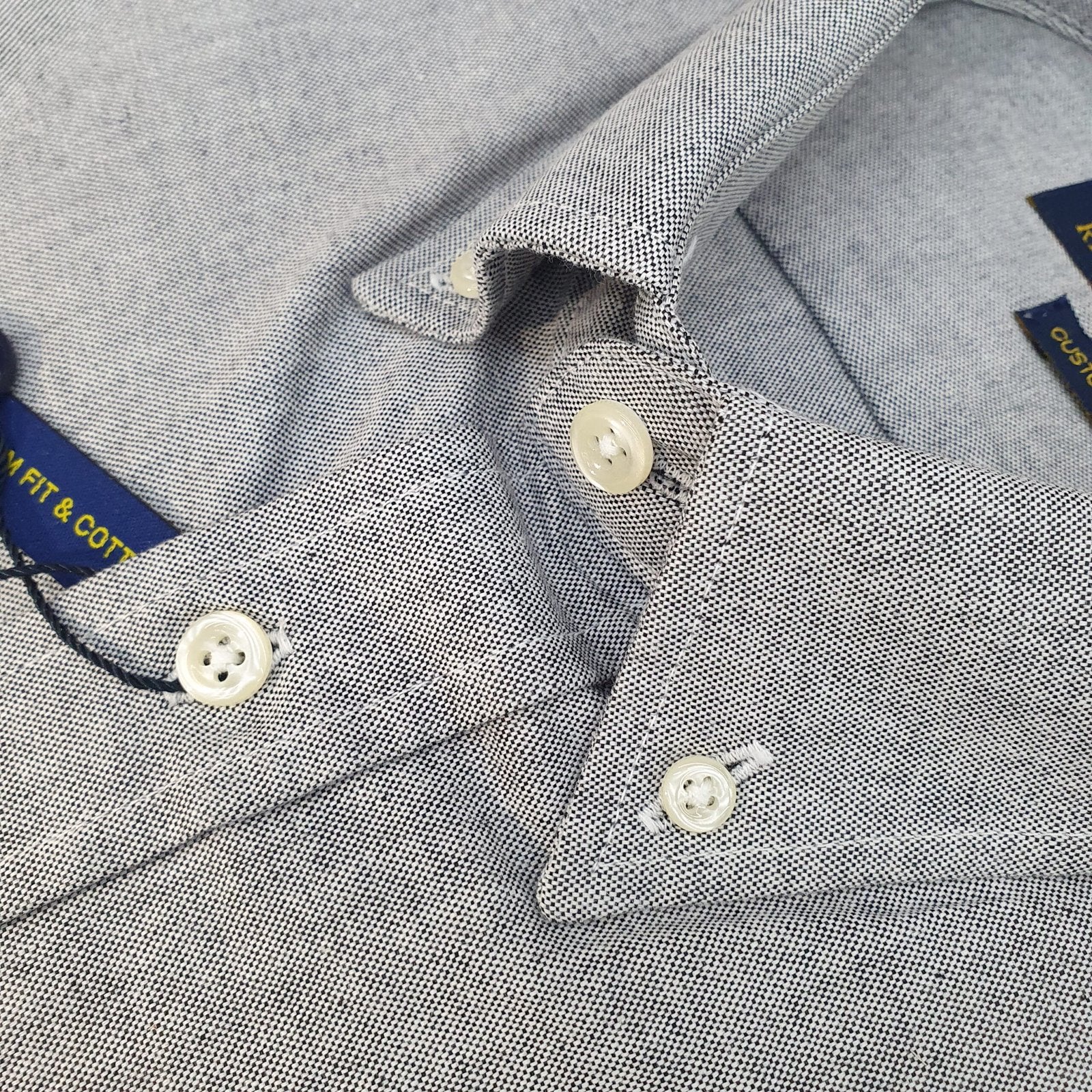 Camisa Ralph Lauren Masculina Oxford Clássico Cinza Pony Preto