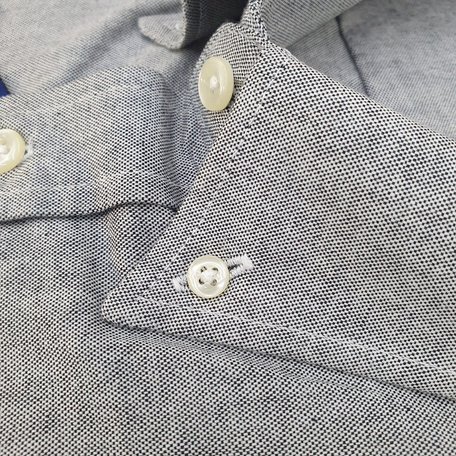 Camisa Ralph Lauren Masculina Oxford Clássico Cinza Pony Preto