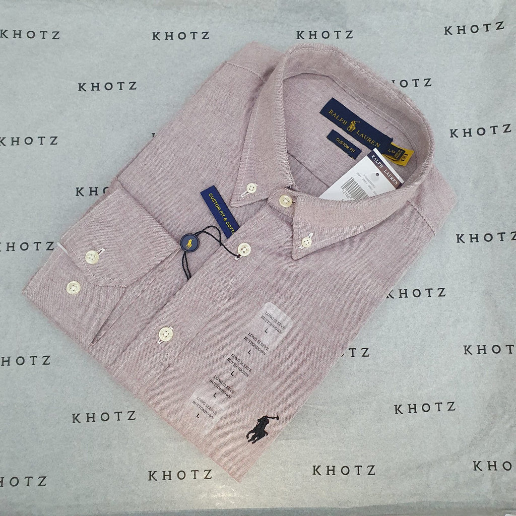 Camisa Ralph Lauren Masculina Oxford Clássico Bordô Pony Preto
