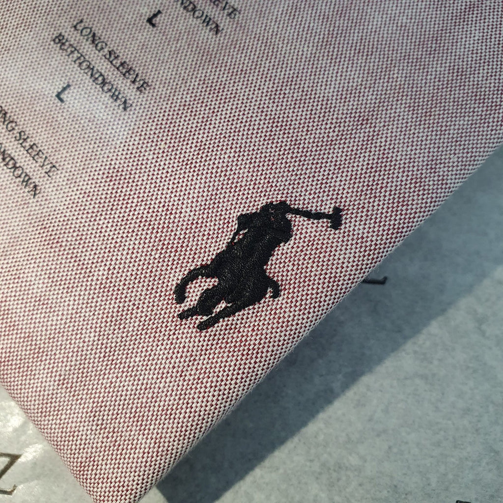 Camisa Ralph Lauren Masculina Oxford Clássico Bordô Pony Preto