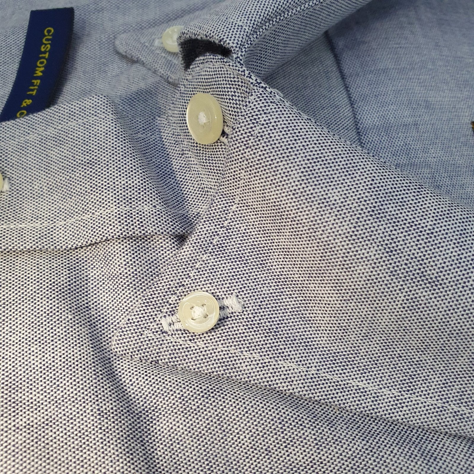 Camisa Ralph Lauren Masculina Oxford Clássico Azul Cinzento Pony Azul
