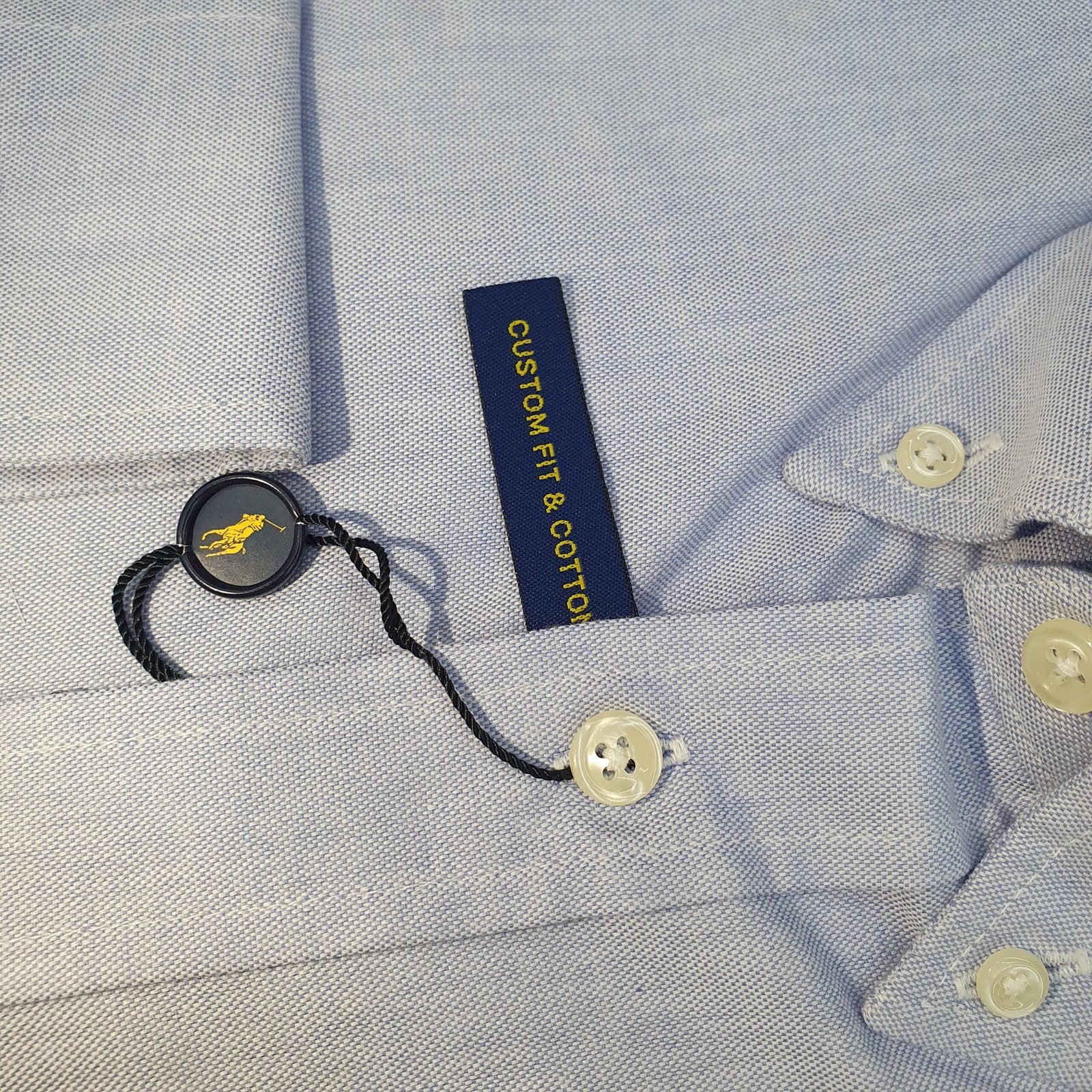 Camisa Ralph Lauren Masculina Oxford Clássico Azul Pony Azul Petróleo