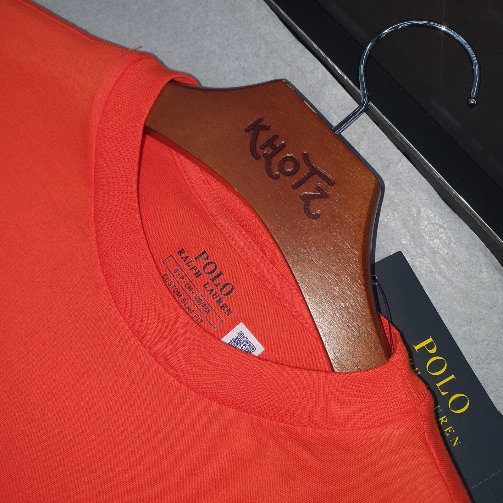 Camiseta Básica Ralph Lauren Masculina Laranja Pony Colorido