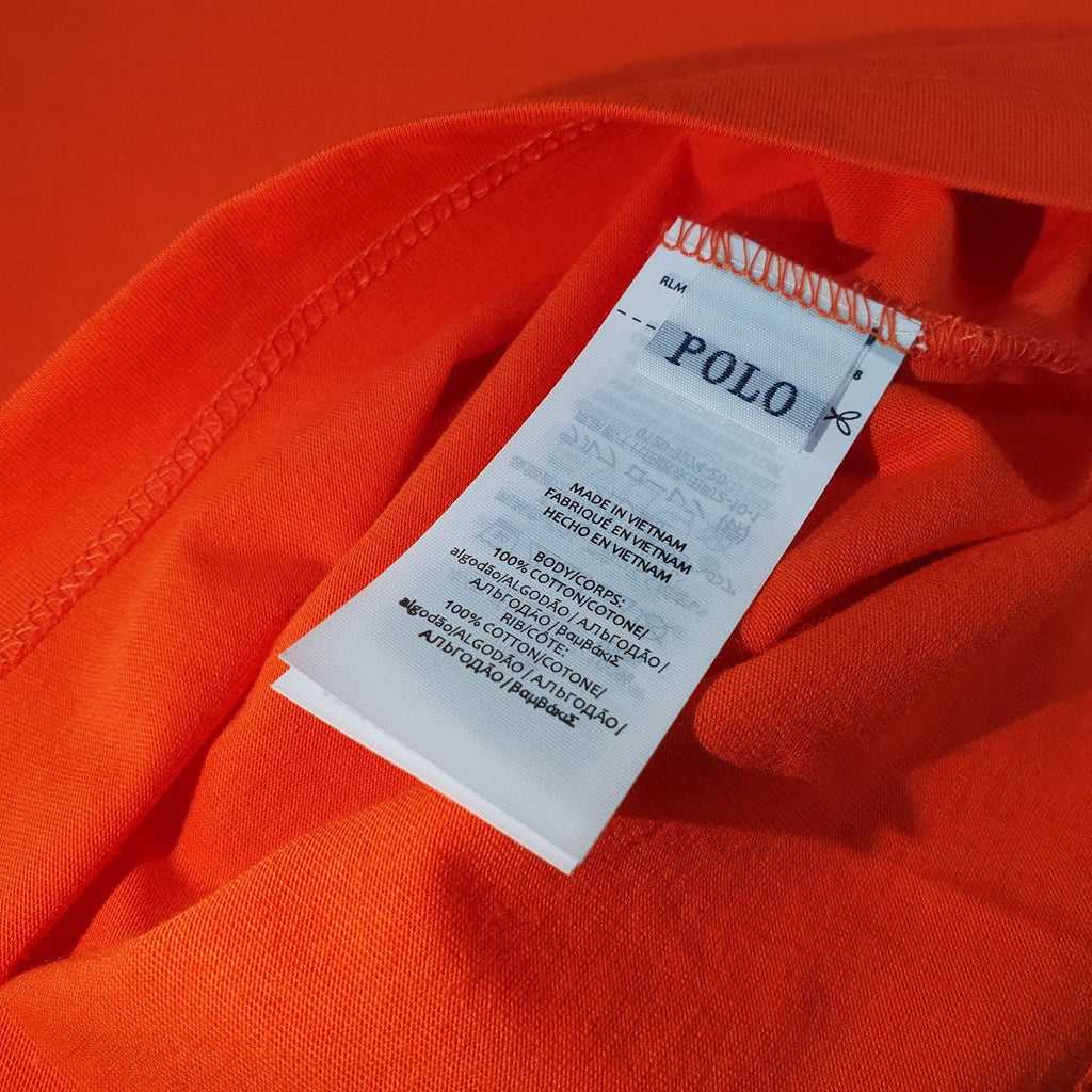 Camiseta Básica Ralph Lauren Masculina Laranja Pony Colorido
