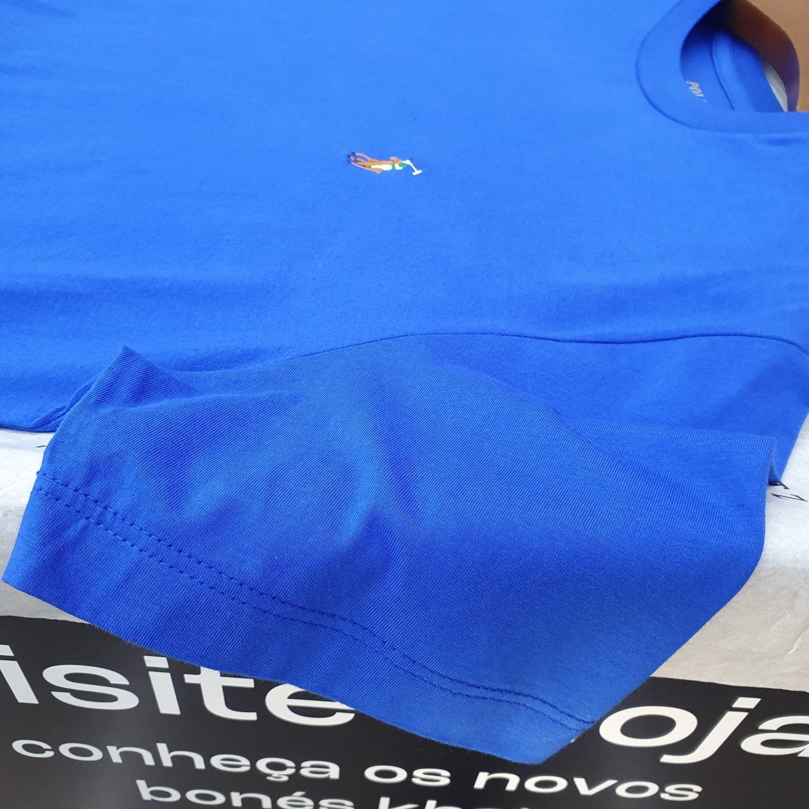 Camiseta Básica Ralph Lauren Masculina Azul Royal Pony Colorido