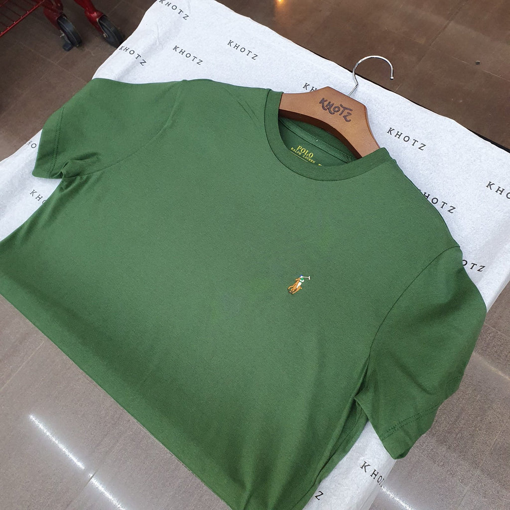 Camiseta Básica Ralph Lauren Masculina Verde Pony Colorido