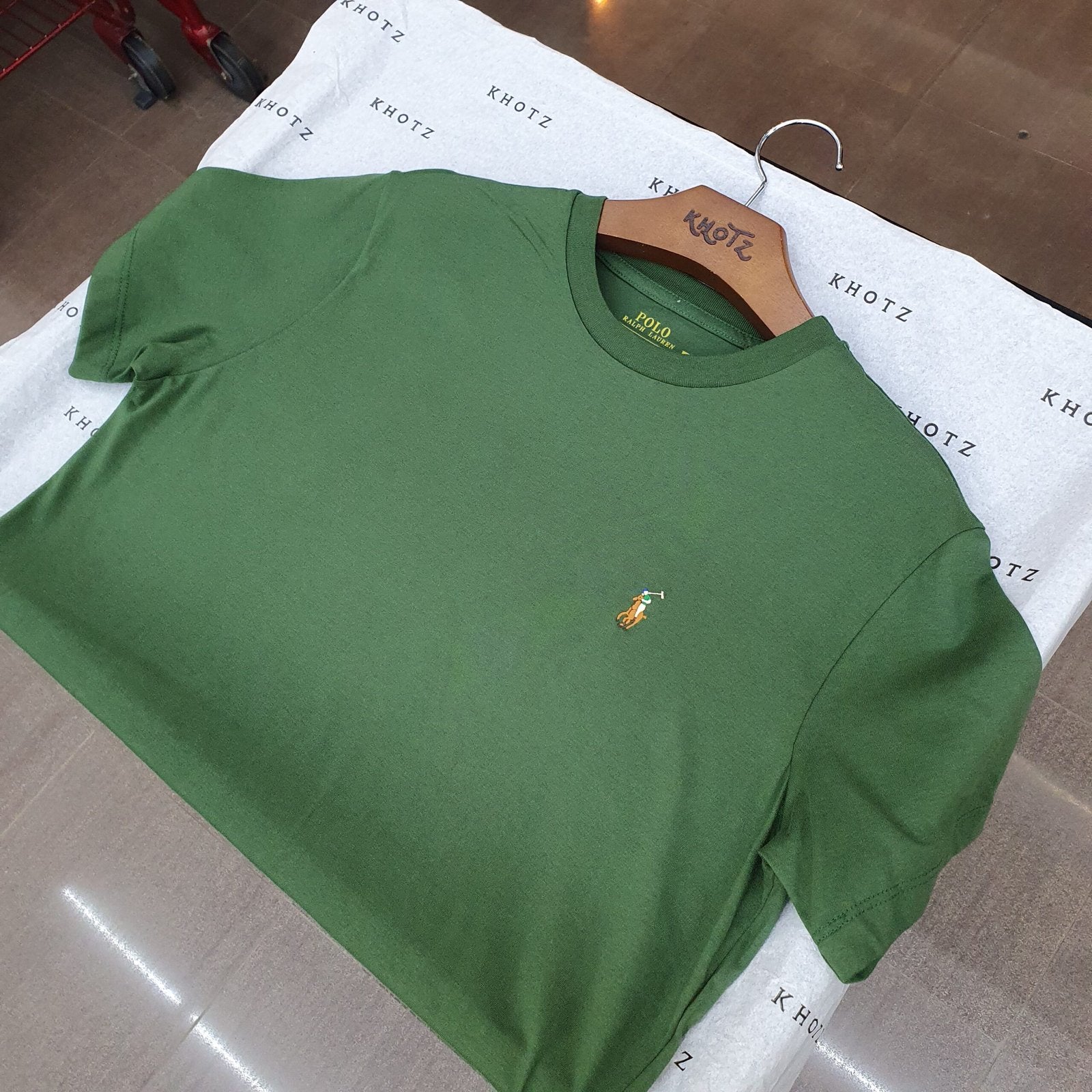 Camiseta Básica Ralph Lauren Masculina Verde Pony Colorido