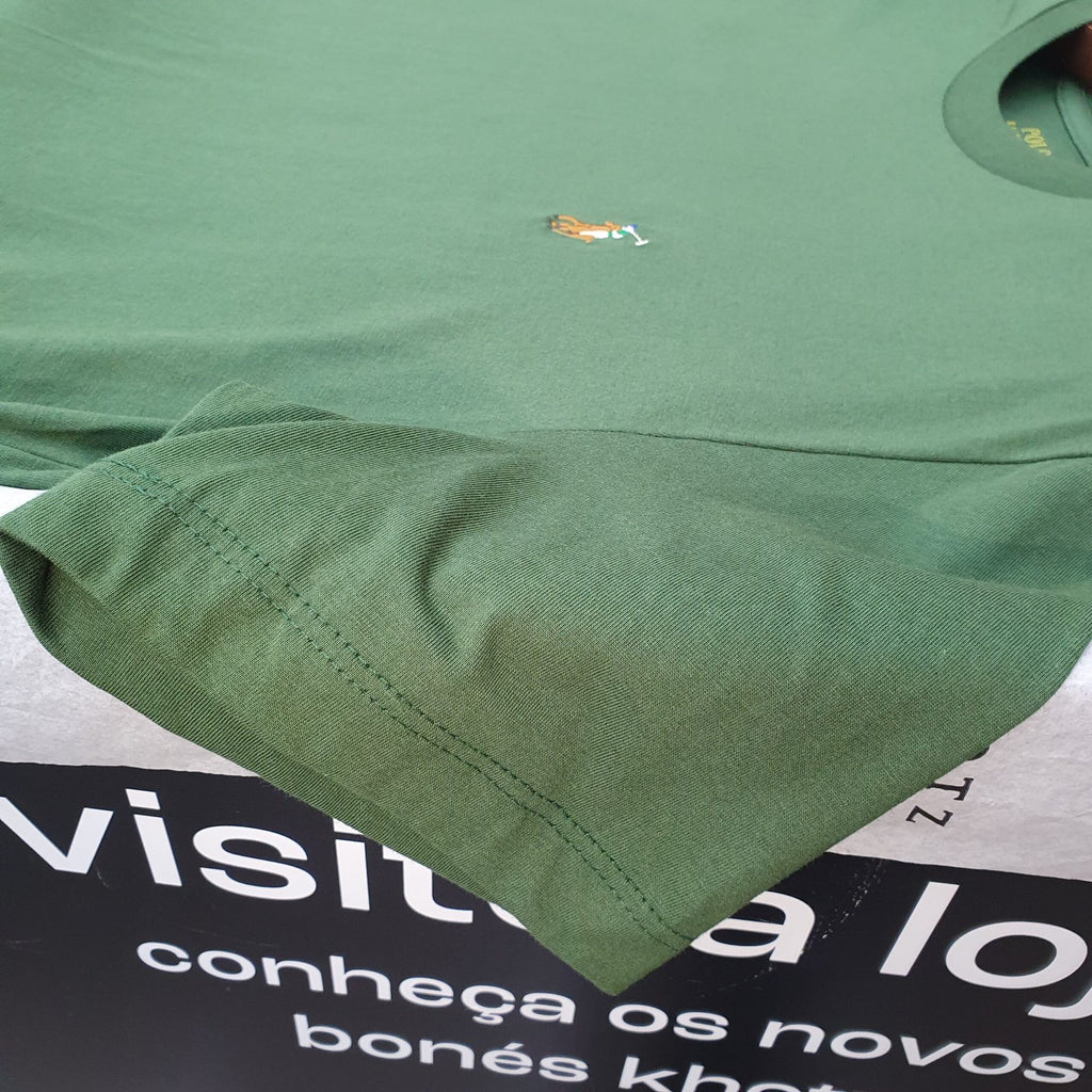 Camiseta Básica Ralph Lauren Masculina Verde Pony Colorido