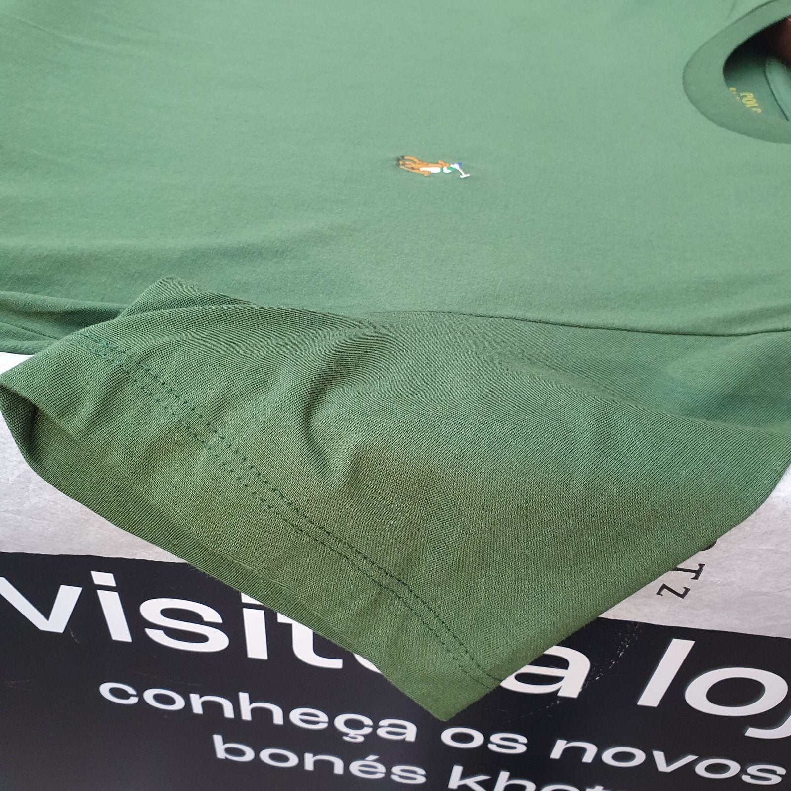 Camiseta Básica Ralph Lauren Masculina Verde Pony Colorido