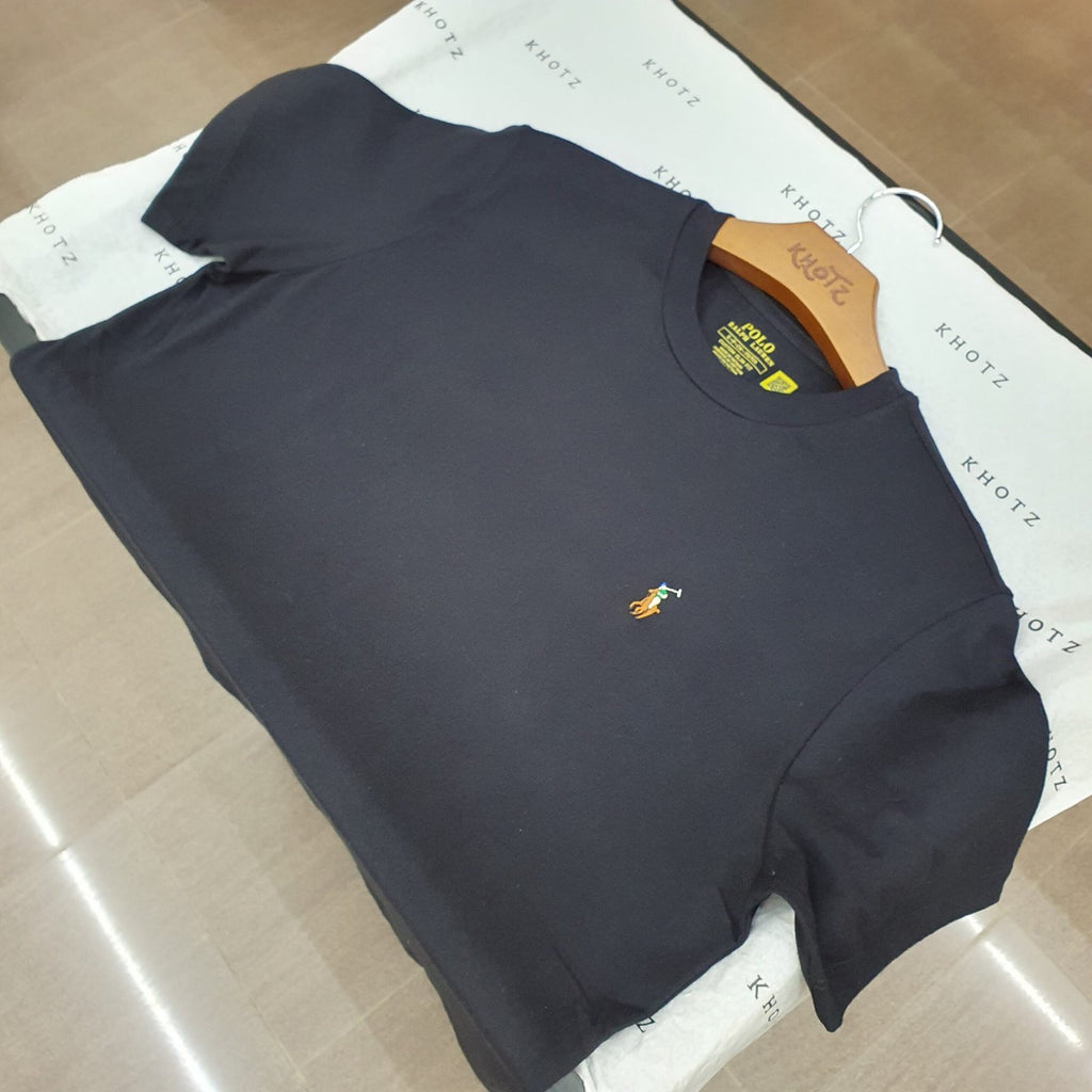 Camiseta Básica Ralph Lauren Masculina Preta Pony Colorido