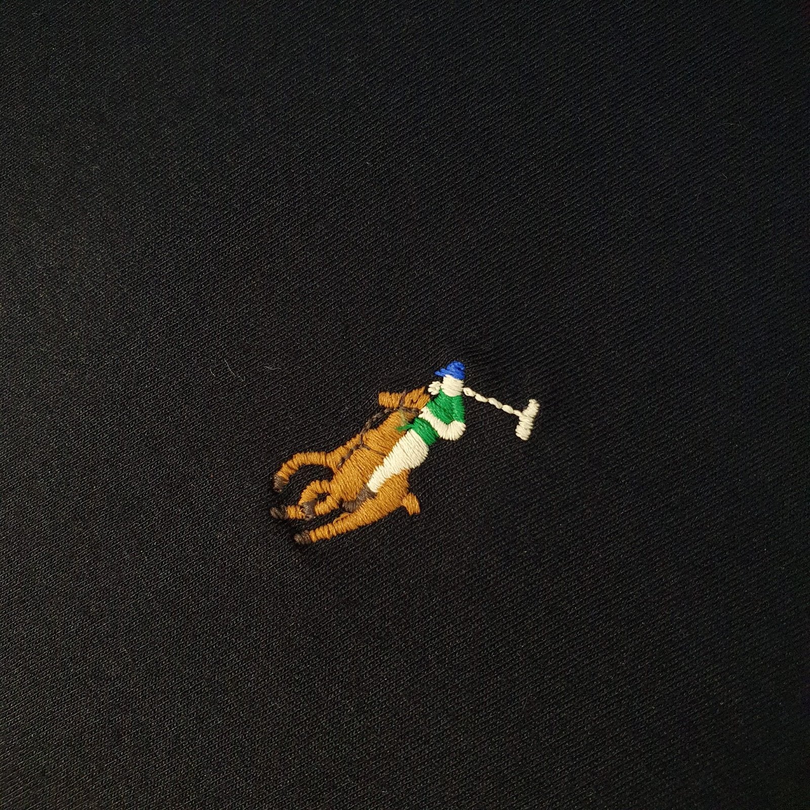 Camiseta Básica Ralph Lauren Masculina Preta Pony Colorido