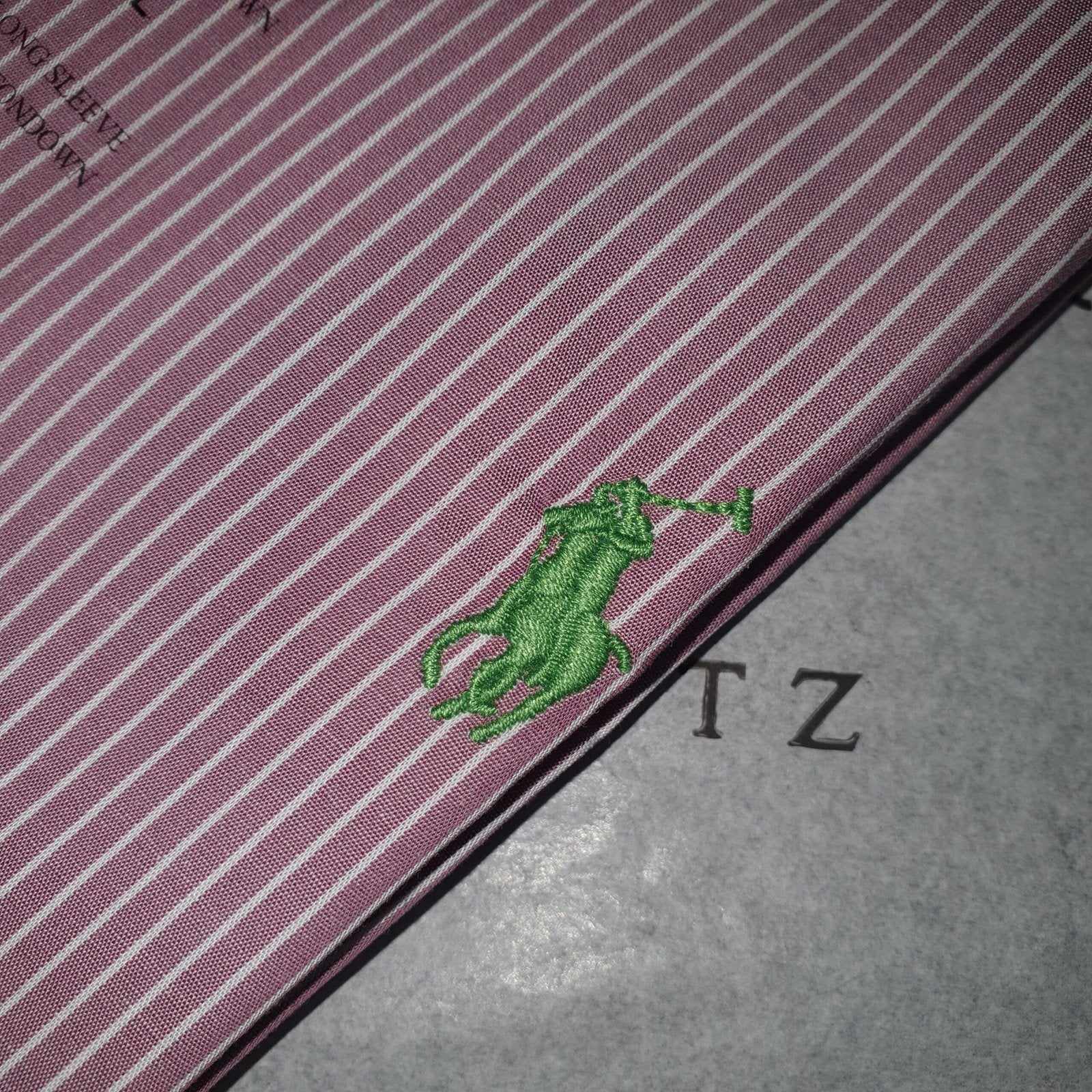 Camisa Ralph Lauren Masculina Uva Listras Minimalista Pony Verde