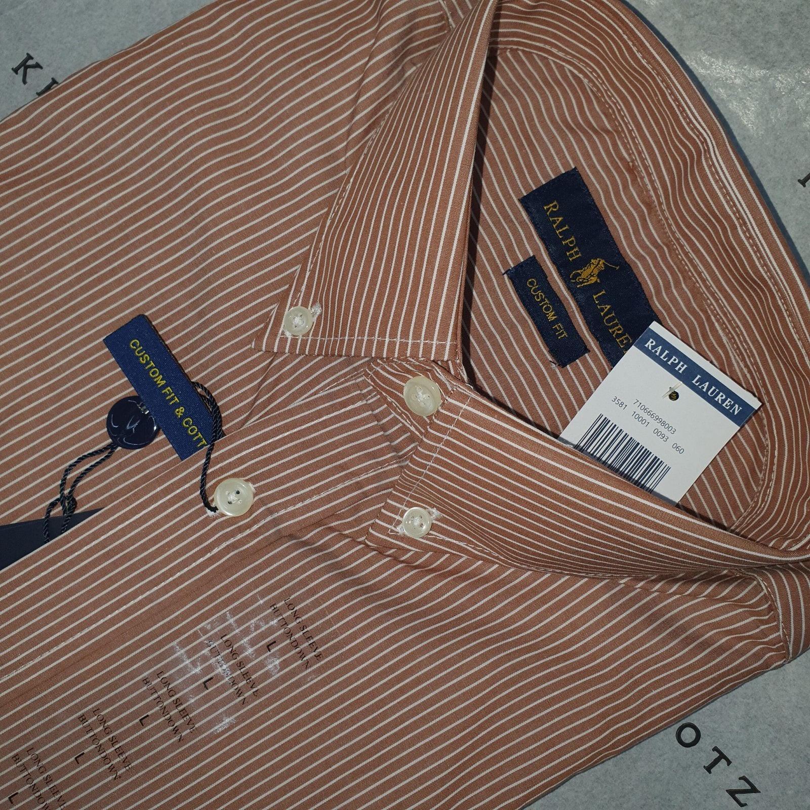 Camisa Ralph Lauren Masculina Marrom Listras Minimalista Pony Chocolate