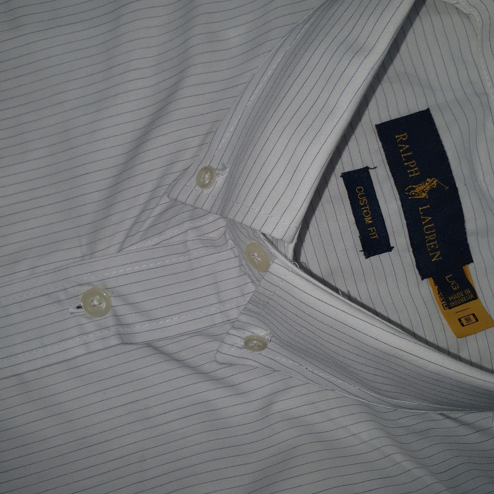 Camisa Ralph Lauren Masculina Branca Listras Executiva Pony Amarelo