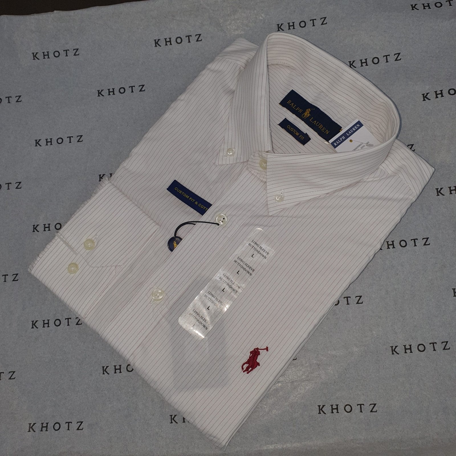 Camisa Ralph Lauren Masculina Creme Listras Executiva Pony Bordô