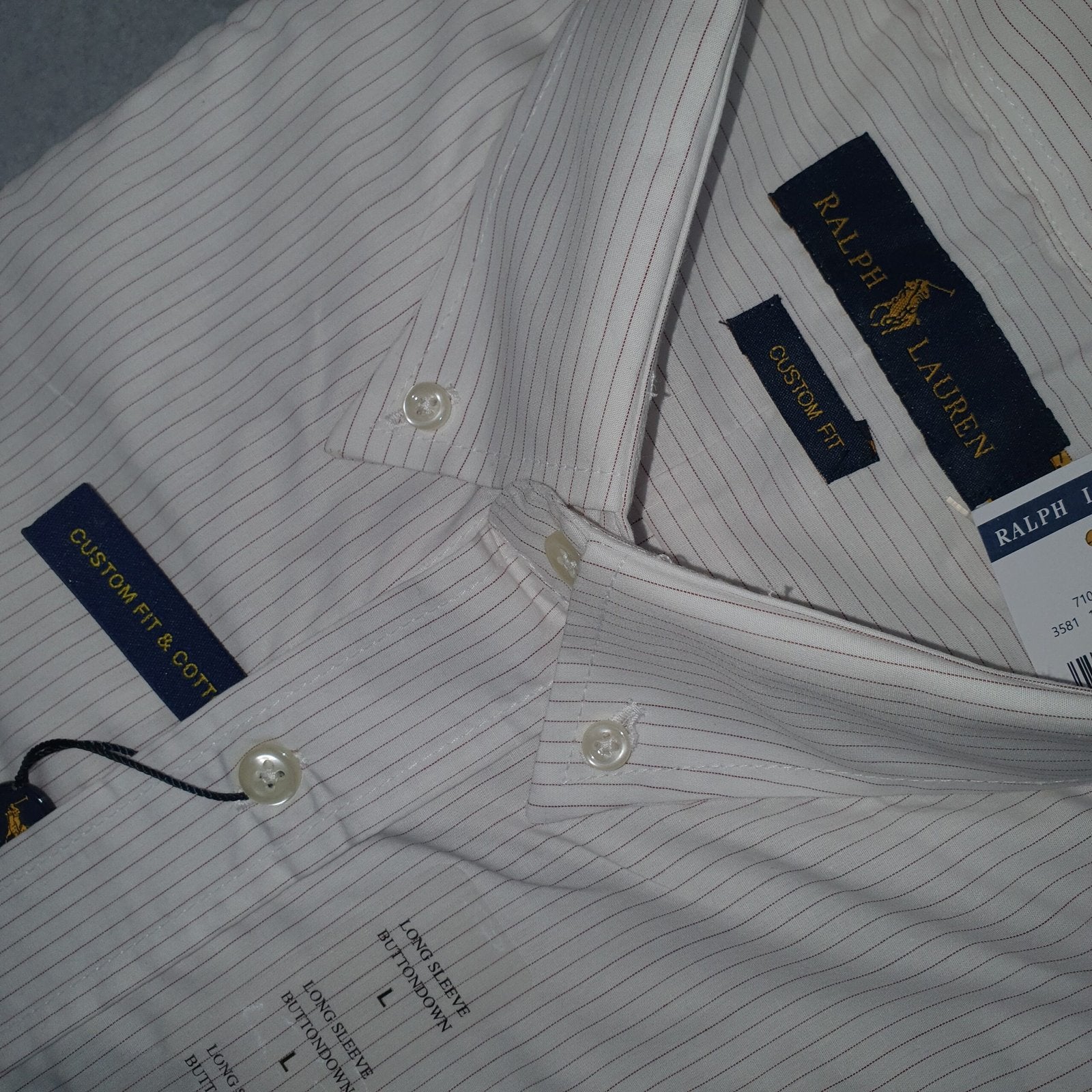 Camisa Ralph Lauren Masculina Creme Listras Executiva Pony Bordô