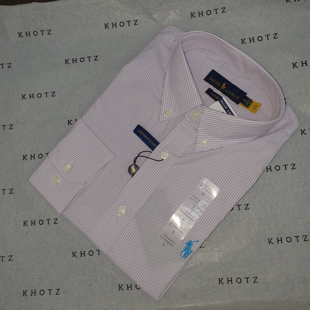 Camisa Ralph Lauren Masculina Listras América Pony Azul Celeste