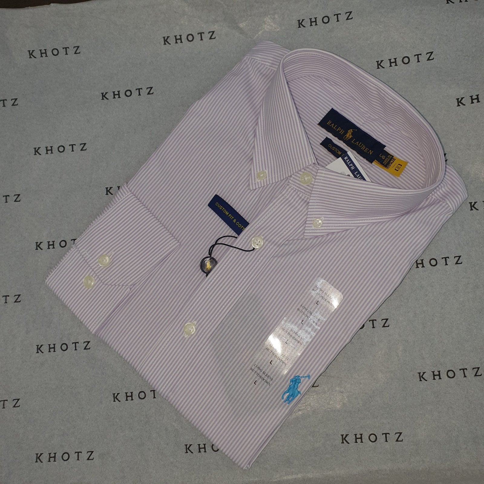 Camisa Ralph Lauren Masculina Listras América Pony Azul Celeste