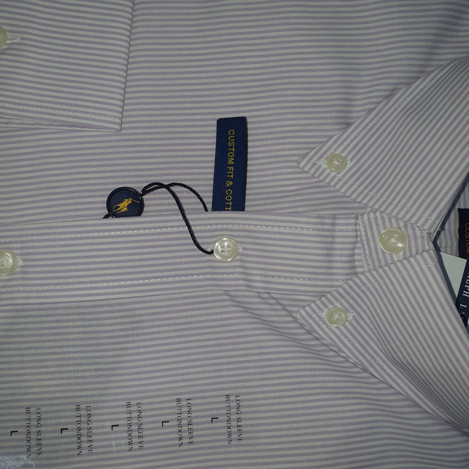 Camisa Ralph Lauren Masculina Listras América Pony Azul Celeste