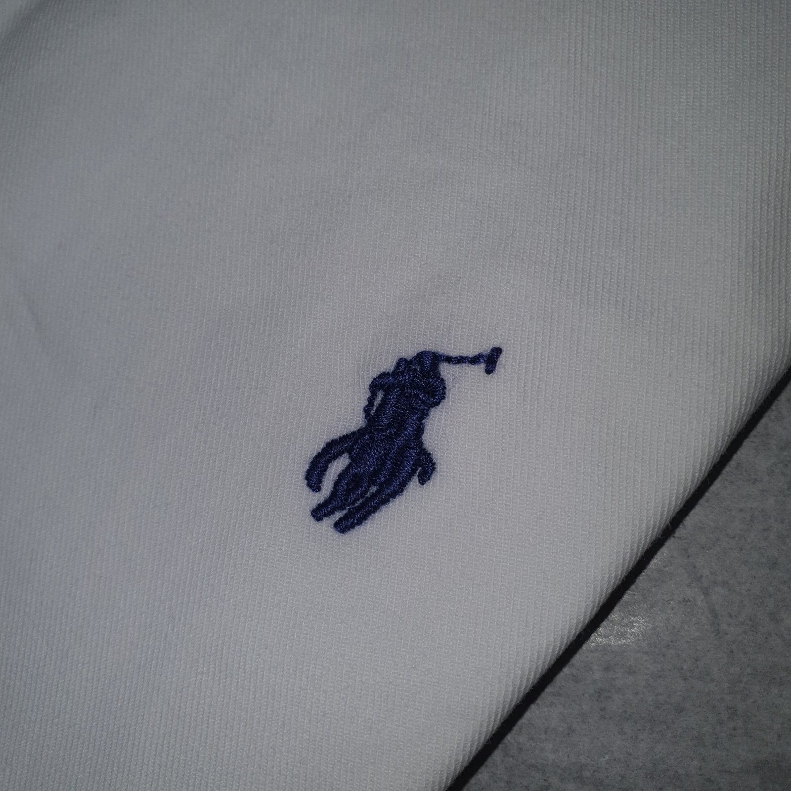 Camisa Ralph Lauren Masculina Oxford Manga Curta Branca Pony Marinho