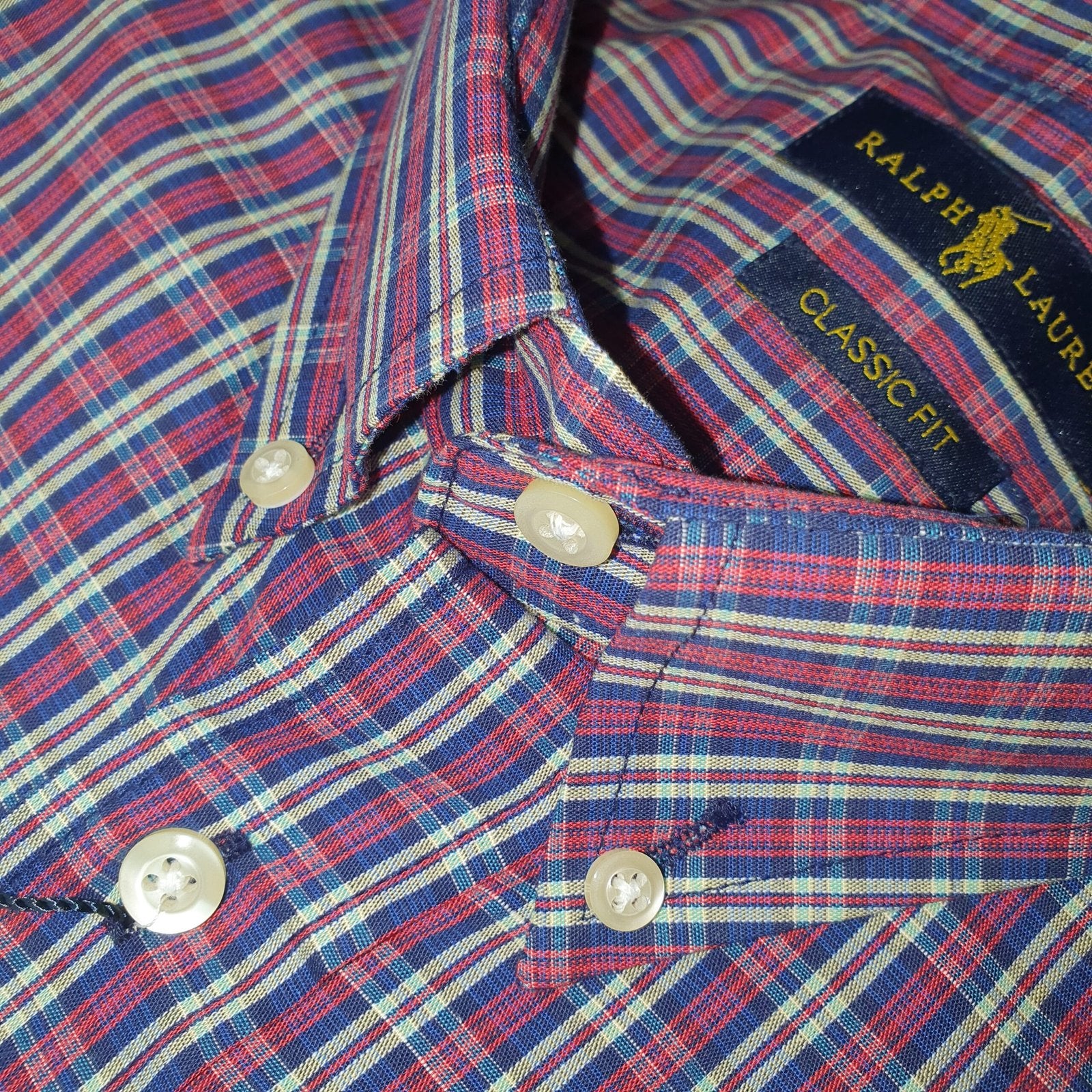 Camisa Ralph Lauren Masculina Xadrez Malbec Pony Branco