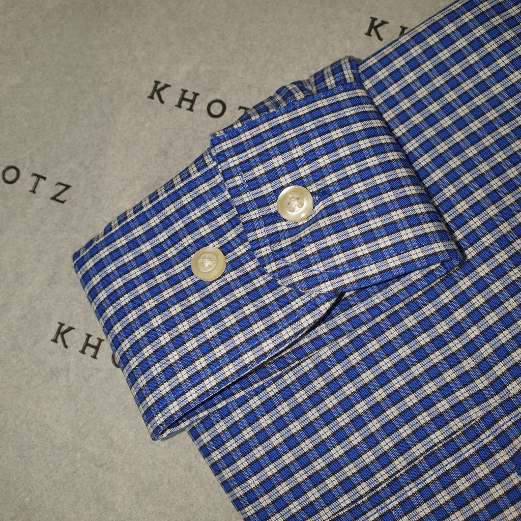 Camisa Ralph Lauren Masculina Xadrez Azul Pony Laranja