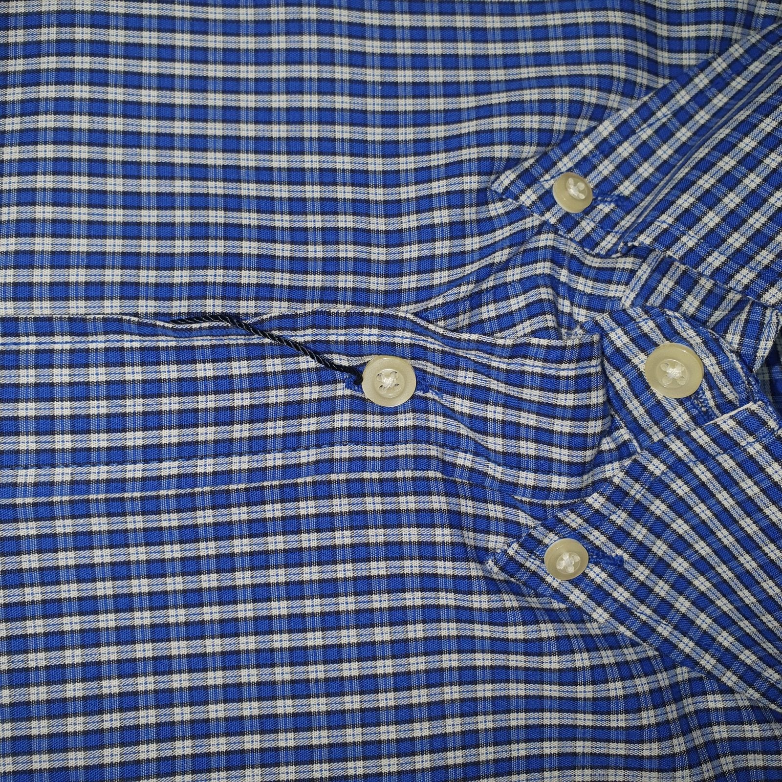Camisa Ralph Lauren Masculina Xadrez Azul Pony Laranja