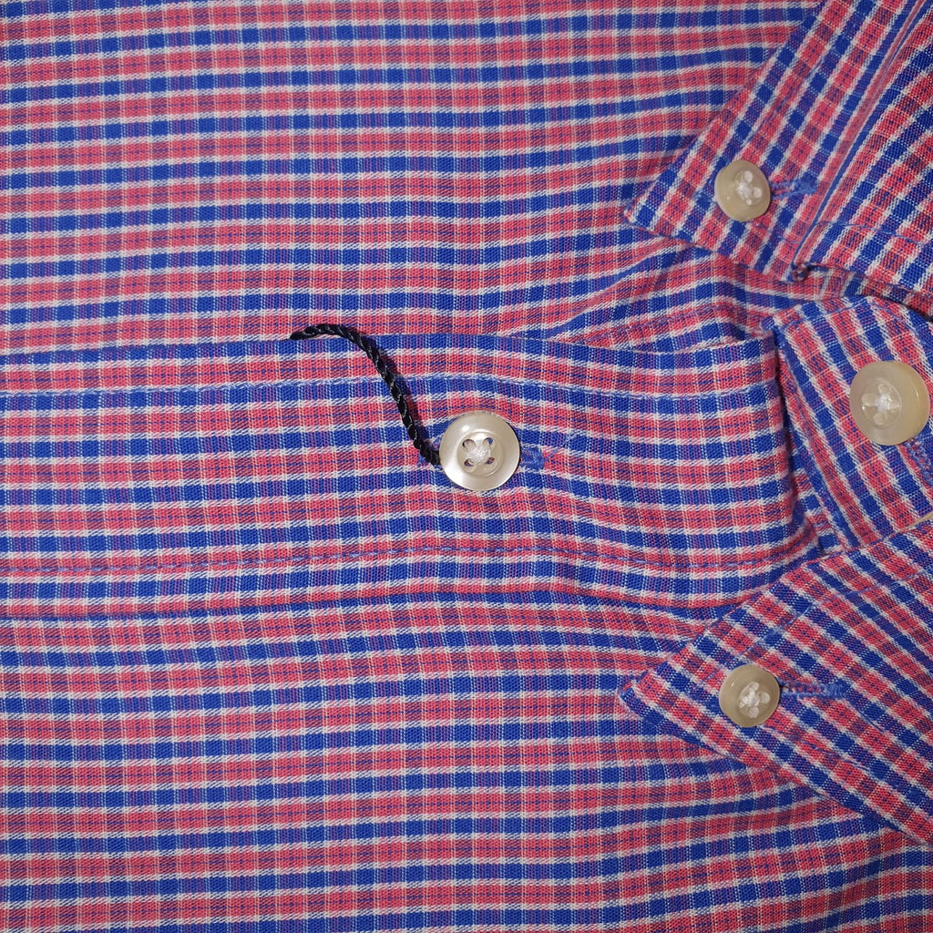 Camisa Ralph Lauren Masculina Vermelha Mini Listras Azuis Pony Branco
