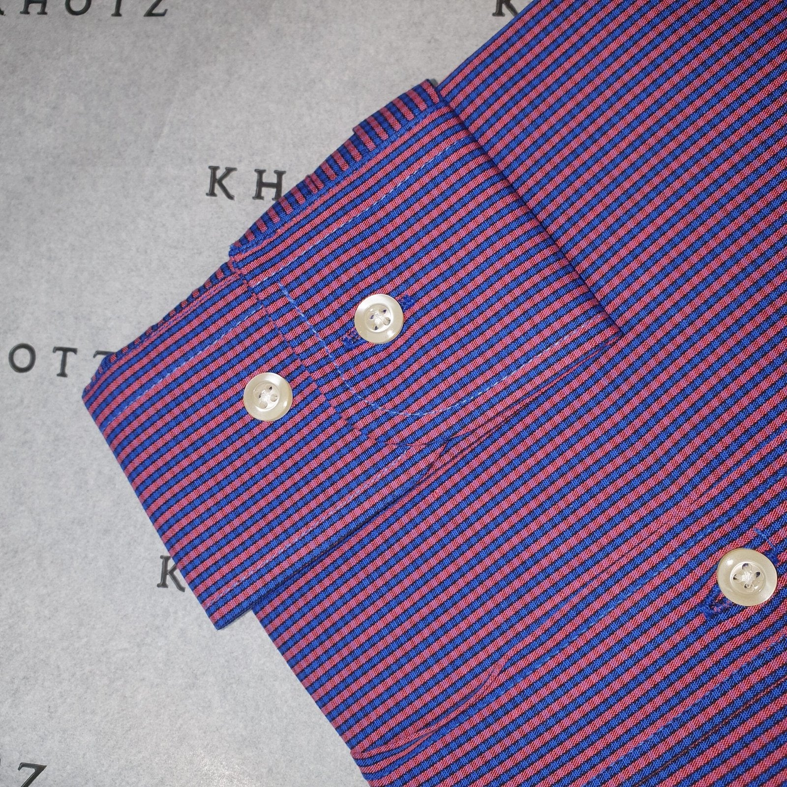 Camisa Ralph Lauren Masculina Roxa Mini Listras Azuis Pony Branco