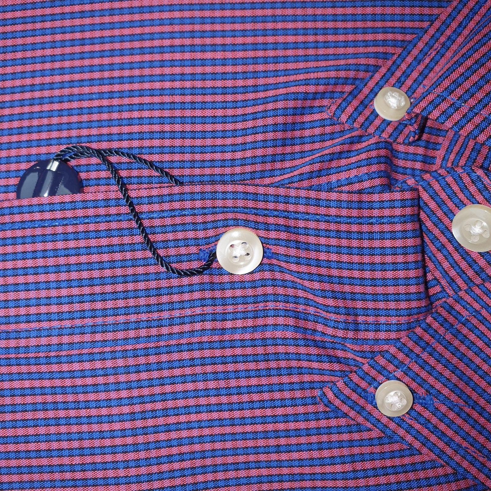 Camisa Ralph Lauren Masculina Roxa Mini Listras Azuis Pony Branco