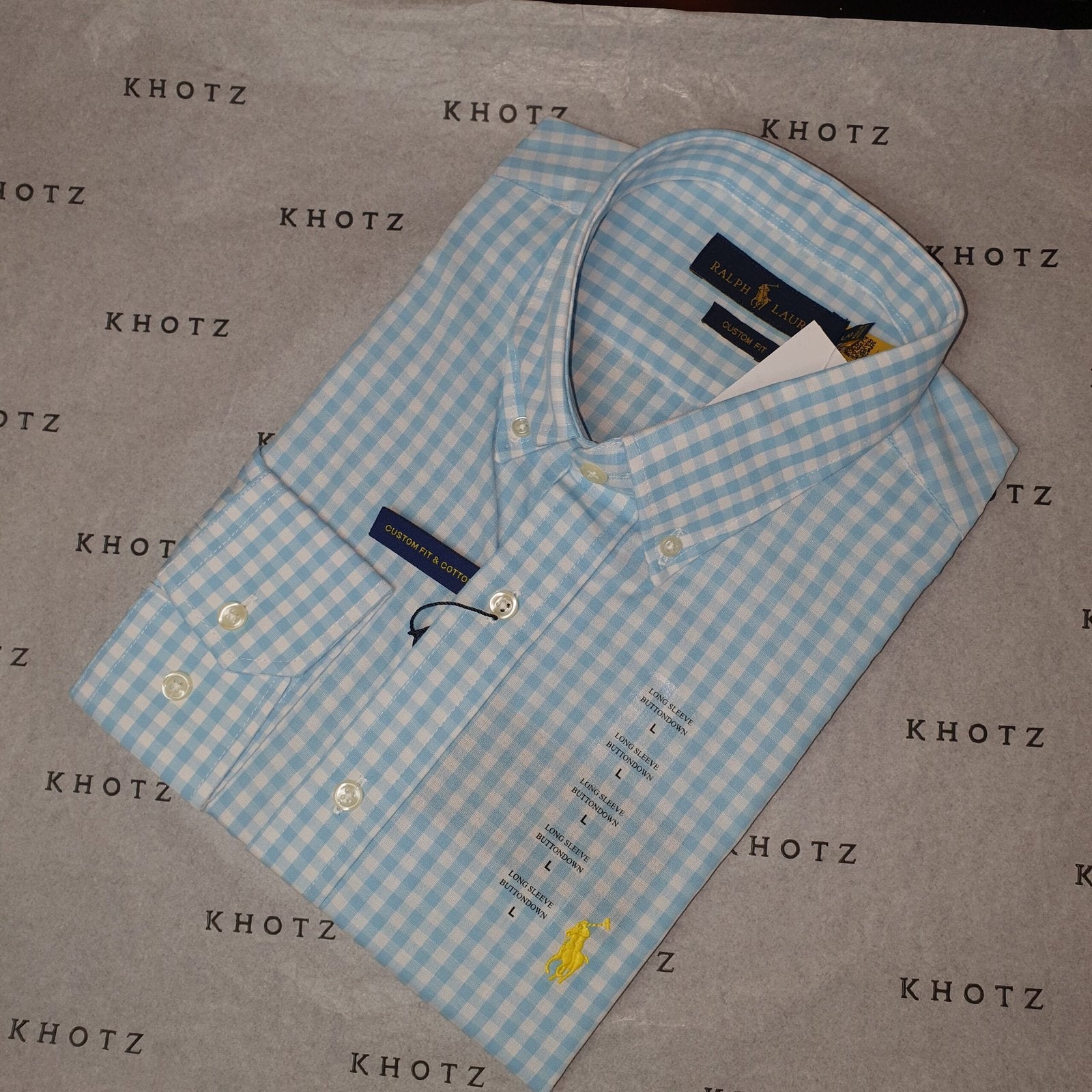 Camisa Ralph Lauren Masculina Xadrez Azul Bebê Pony Amarelo