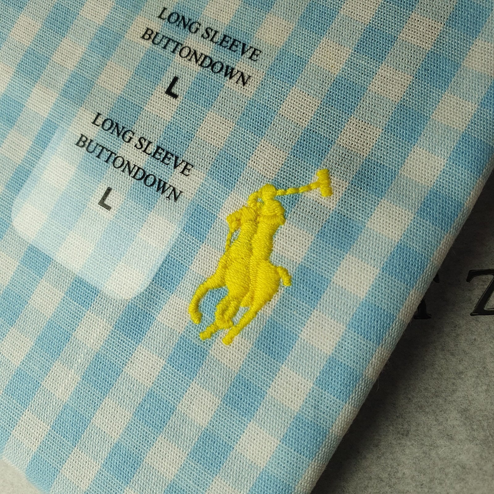 Camisa Ralph Lauren Masculina Xadrez Azul Bebê Pony Amarelo