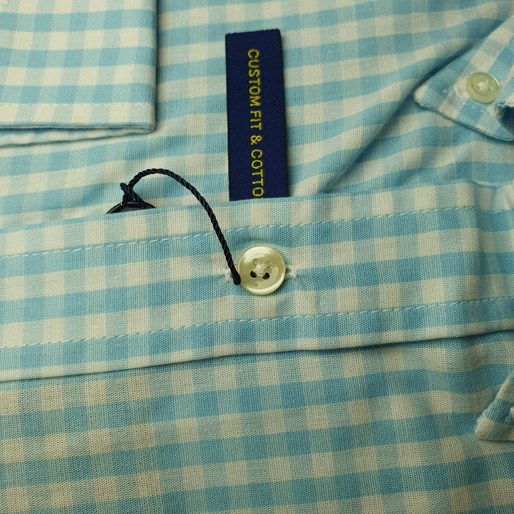 Camisa Ralph Lauren Masculina Xadrez Azul Bebê Pony Amarelo