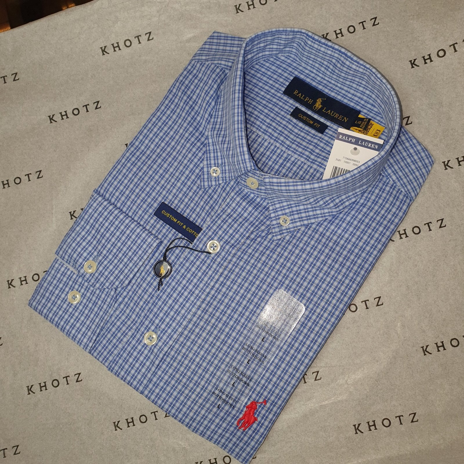 Camisa Ralph Lauren Masculina Azul Celeste Listras Executiva Pony Vermelho