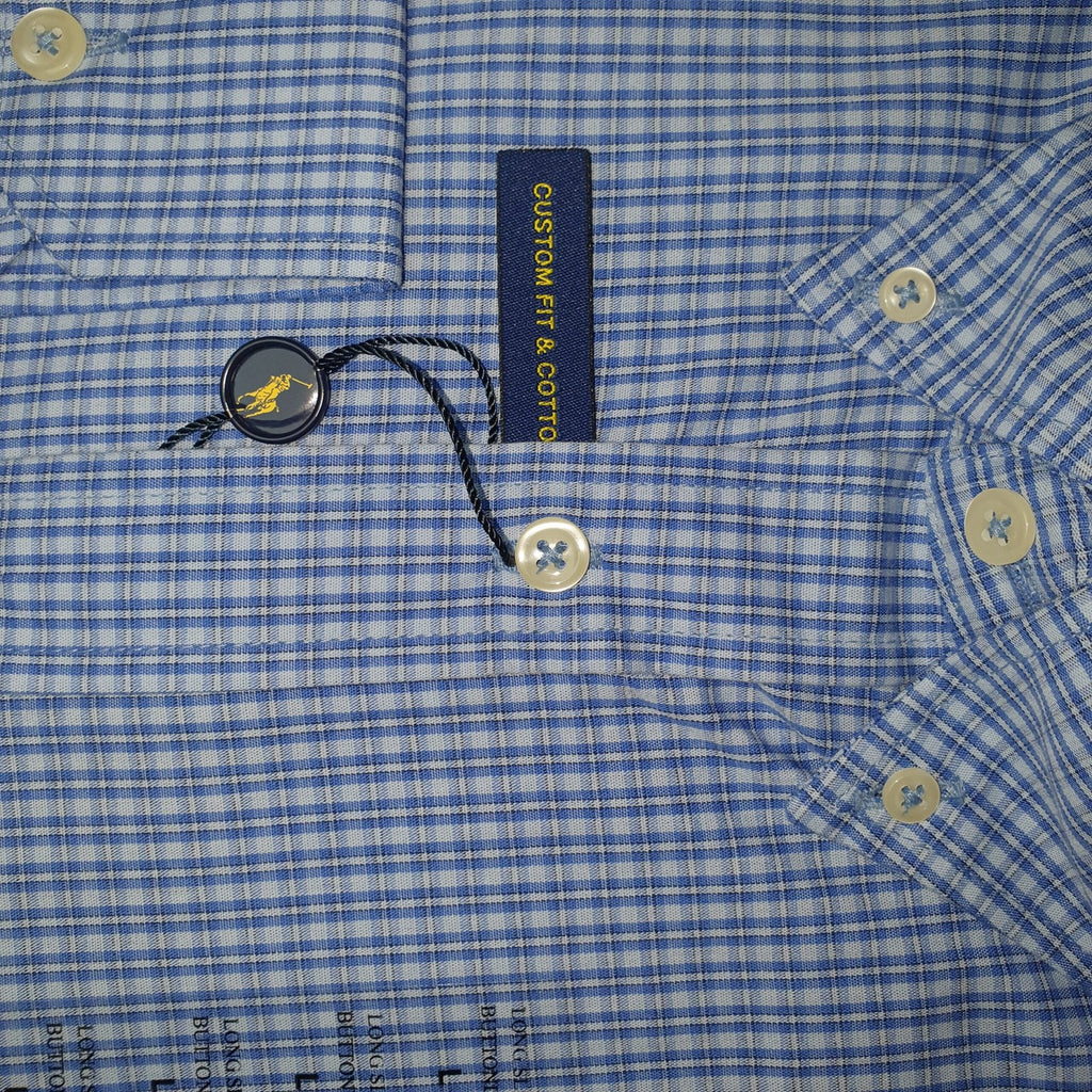 Camisa Ralph Lauren Masculina Azul Celeste Listras Executiva Pony Vermelho