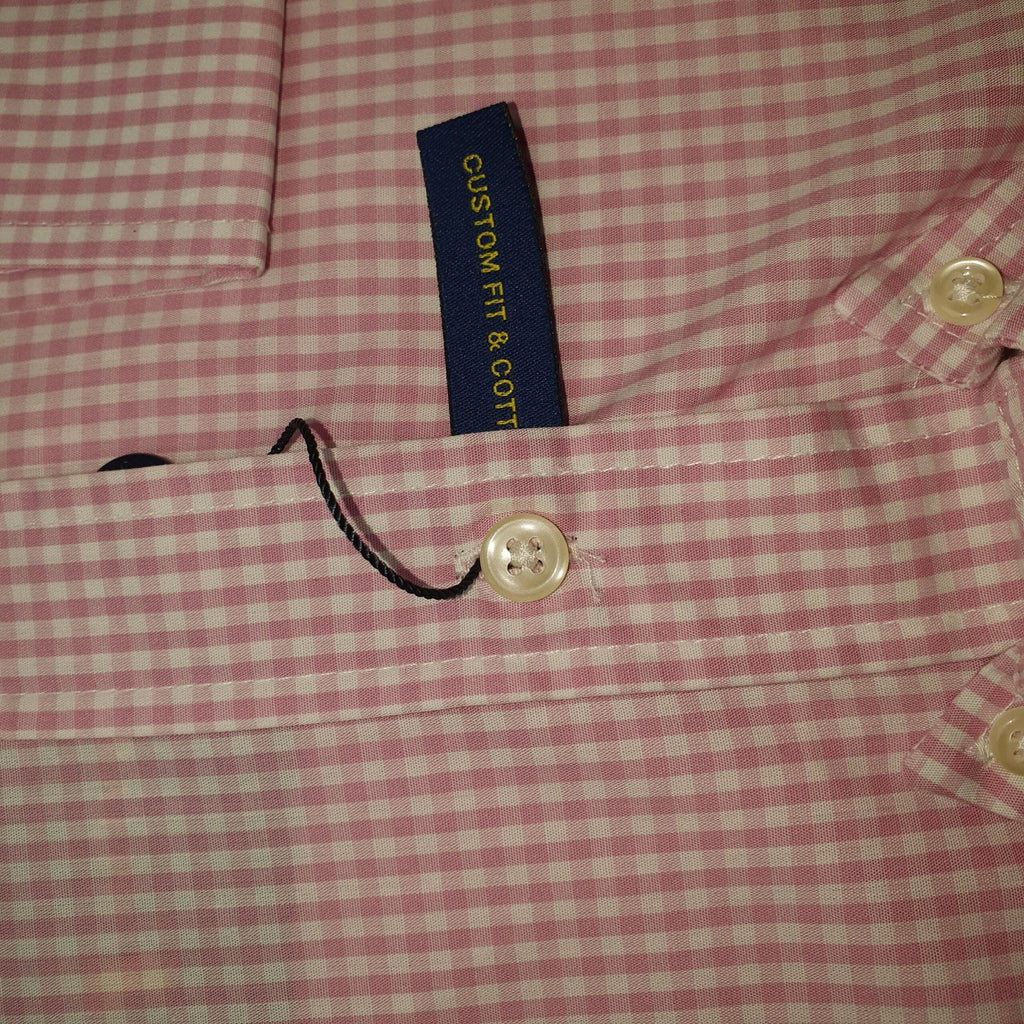 Camisa Ralph Lauren Masculina Micro Xadrez Rosa Pony Preto