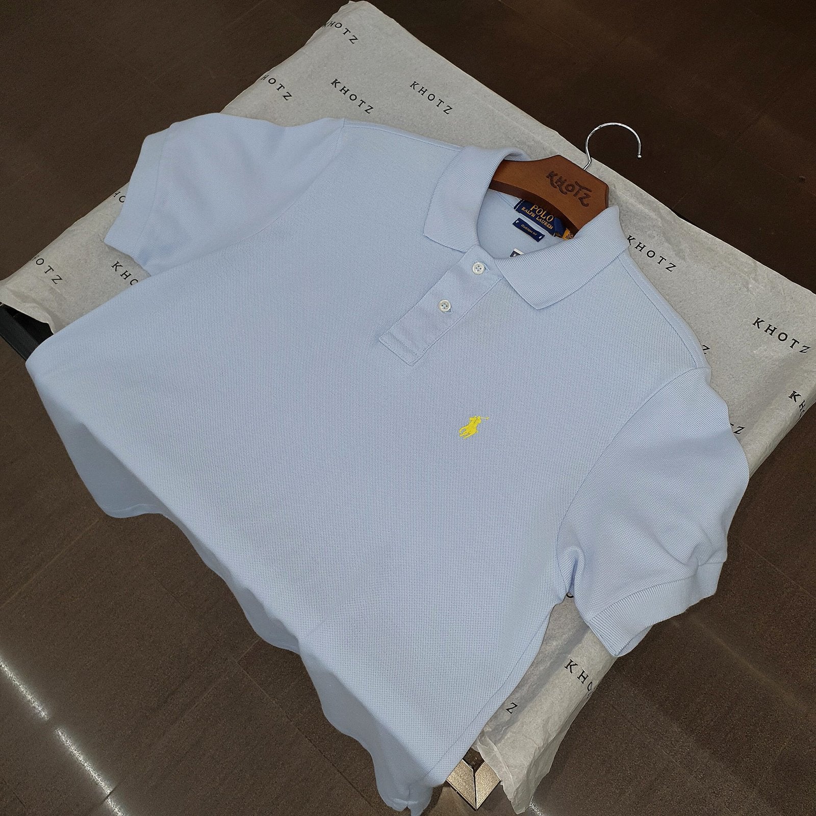 Polo Ralph Lauren Masculina Azul Bebê Pony Amarelo